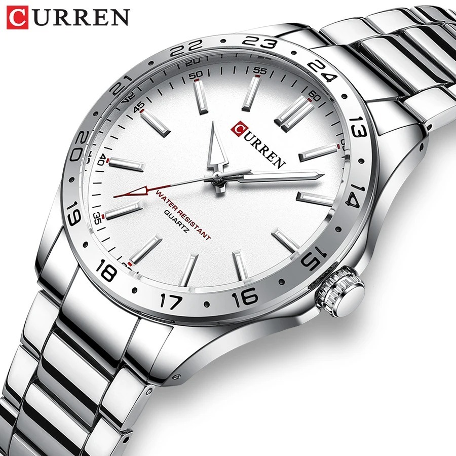 Luxury Watch Apple - CURREN 8452 Silver White Gift Quartz