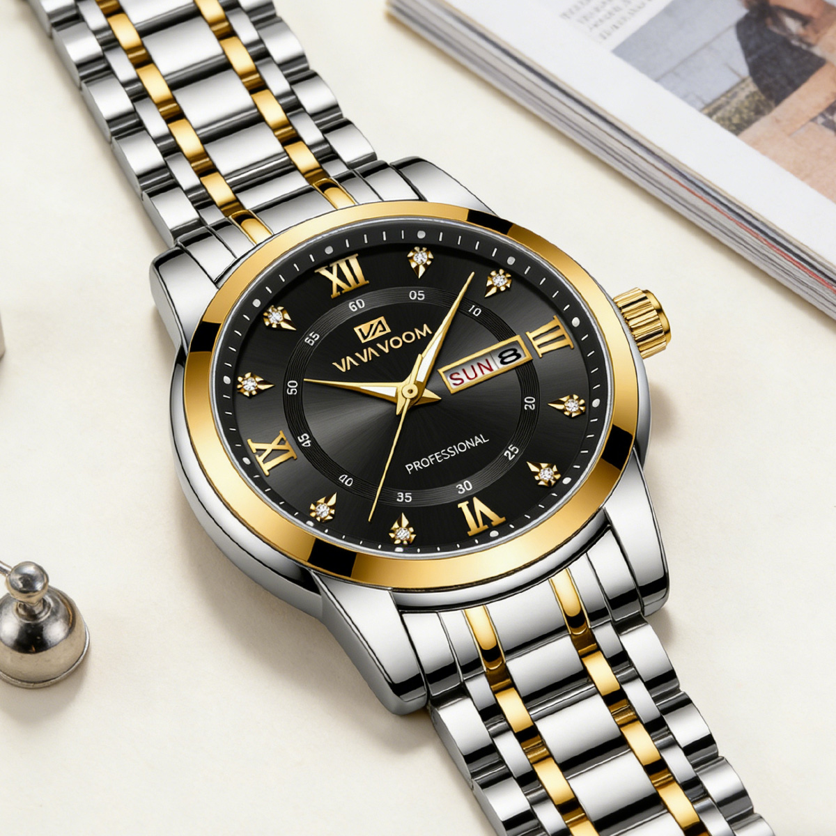 Luxury Rhinestone Gold Ring St - đánh giá và giá Luxury Watch With Green Dial