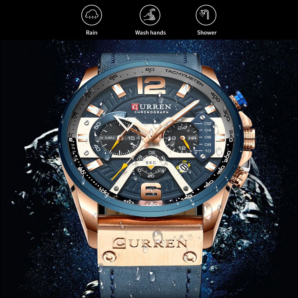 CURREN Brand New Fashion Date  - đánh giá và giá Luxury Watch Apple