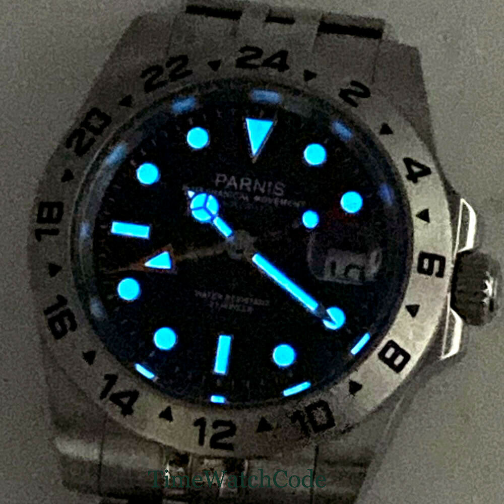 Parnis 40Mm Mặt Kính Sapphire  - đánh giá và giá Gmt Dual Timezone Watch