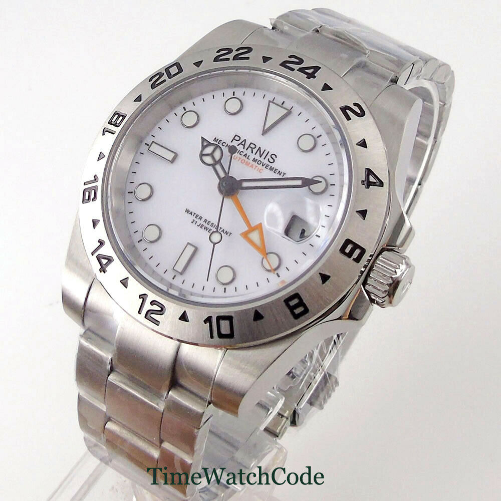 Parnis 40Mm Mặt Kính Sapphire  - đánh giá và giá Gmt Dual Timezone Watch