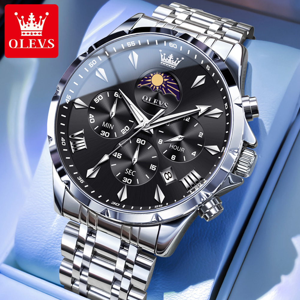 OLEVS 3653 Brand Moon Phase Ca - đánh giá và giá Luxury Watch Magazine