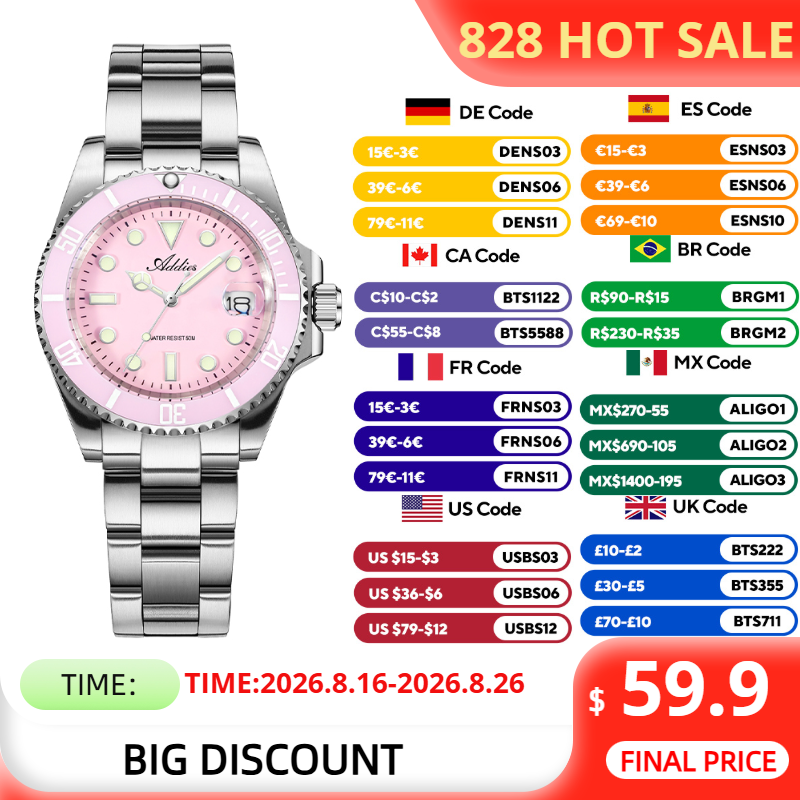 ADDIES 36mm 50m Waterproof Wom - đánh giá và giá Luxury Watch Safe