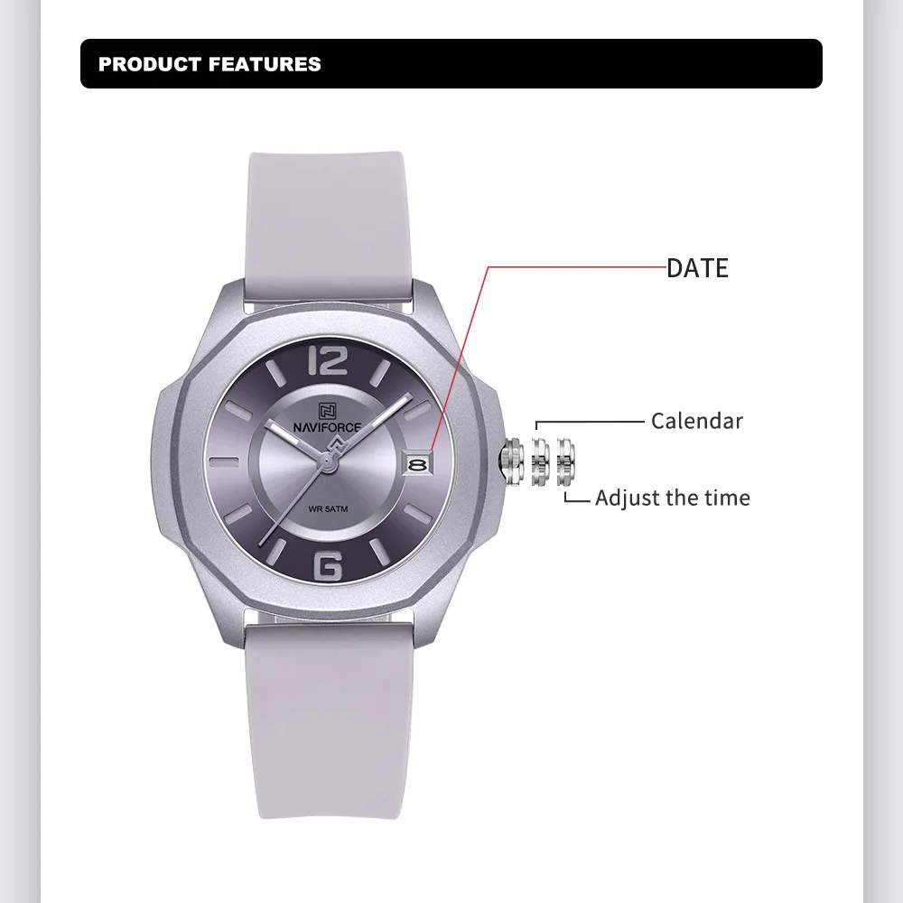 NAVIFORCE 7107 Watch for Women - đánh giá và giá Luxury Watch Black