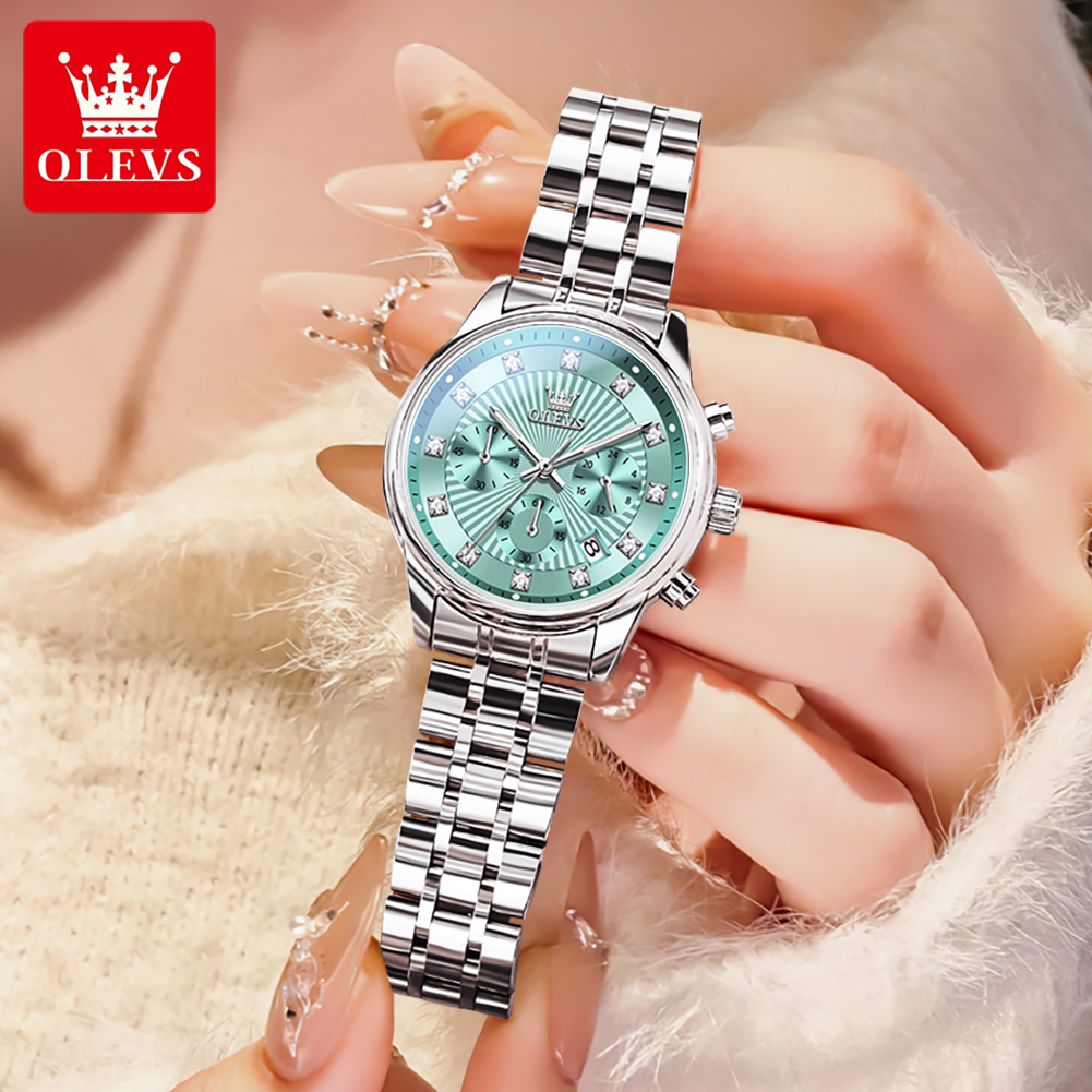 OLEVS Womens Watches Fashion L - đánh giá và giá Luxury Watch With Green Dial