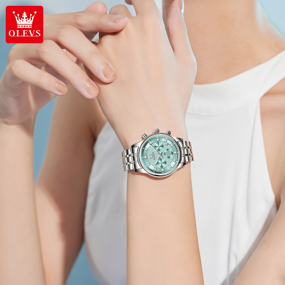 OLEVS Womens Watches Fashion L - đánh giá và giá Luxury Watch With Green Dial