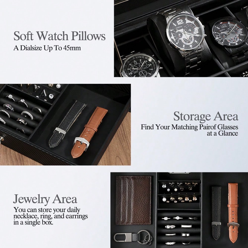 12 Slot Leather Watch Box with - đánh giá và giá Luxury Watch Tier