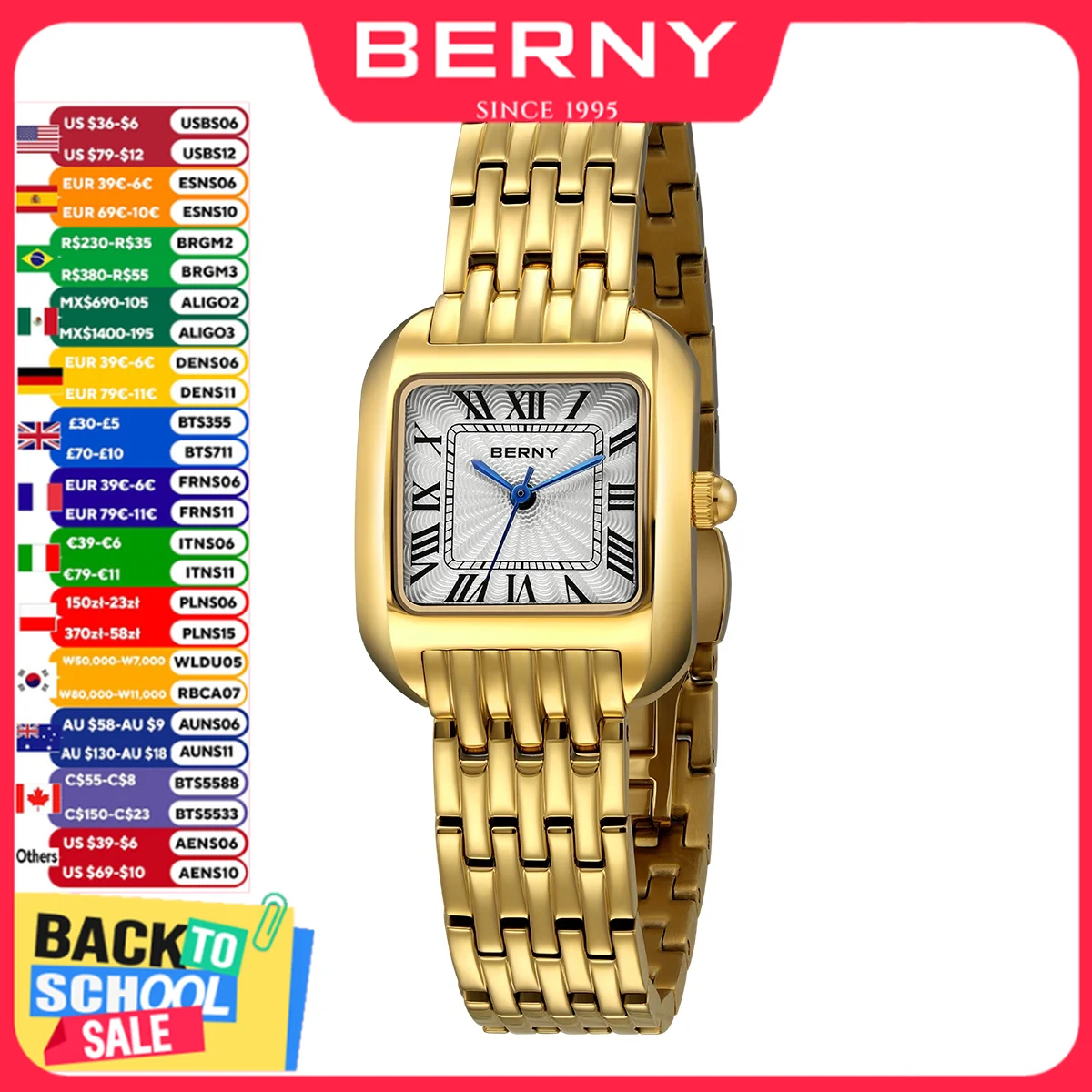 BERNY Square Gold Watch For Wo - đánh giá và giá Luxury Watch Cartier